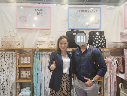 Nursery products displayed at a trade show