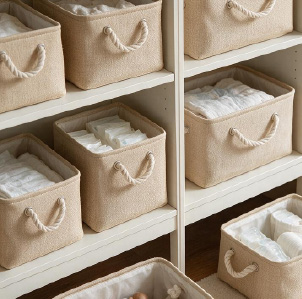 Coordinated nursery storage baskets